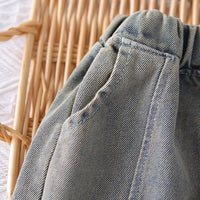 Boys Blue Light Wash Denim Vest With Shirt And Denim Trousers Sets 3 pc. Sets
