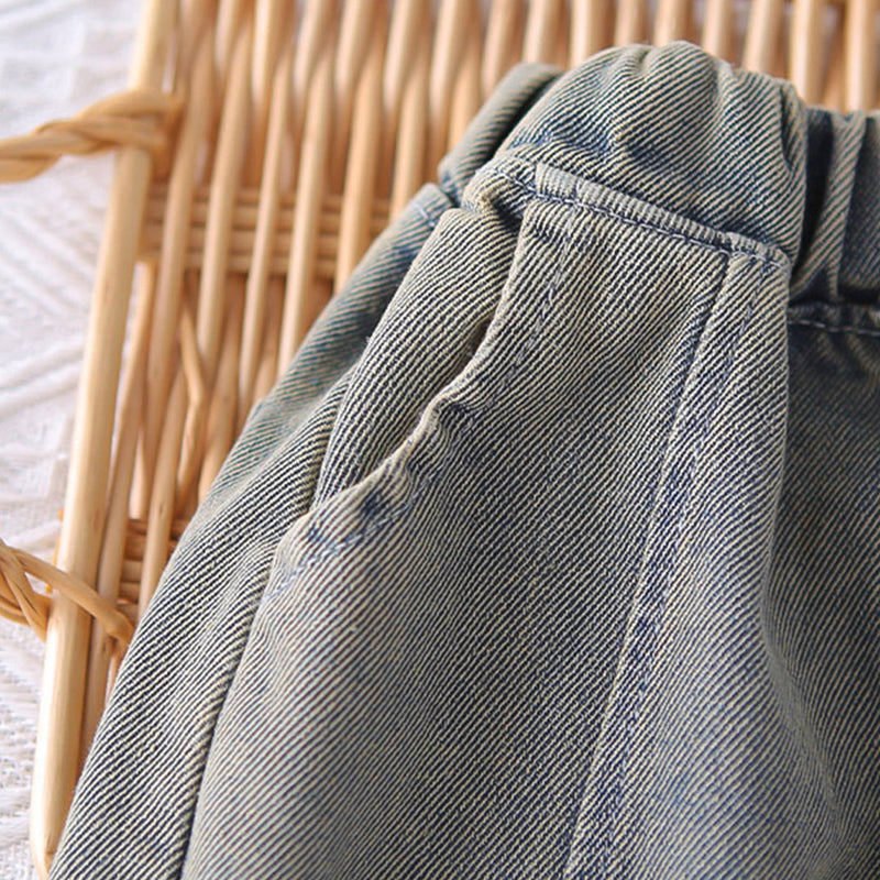 Boys Blue Light Wash Denim Vest With Shirt And Denim Trousers Sets 3 pc. Sets