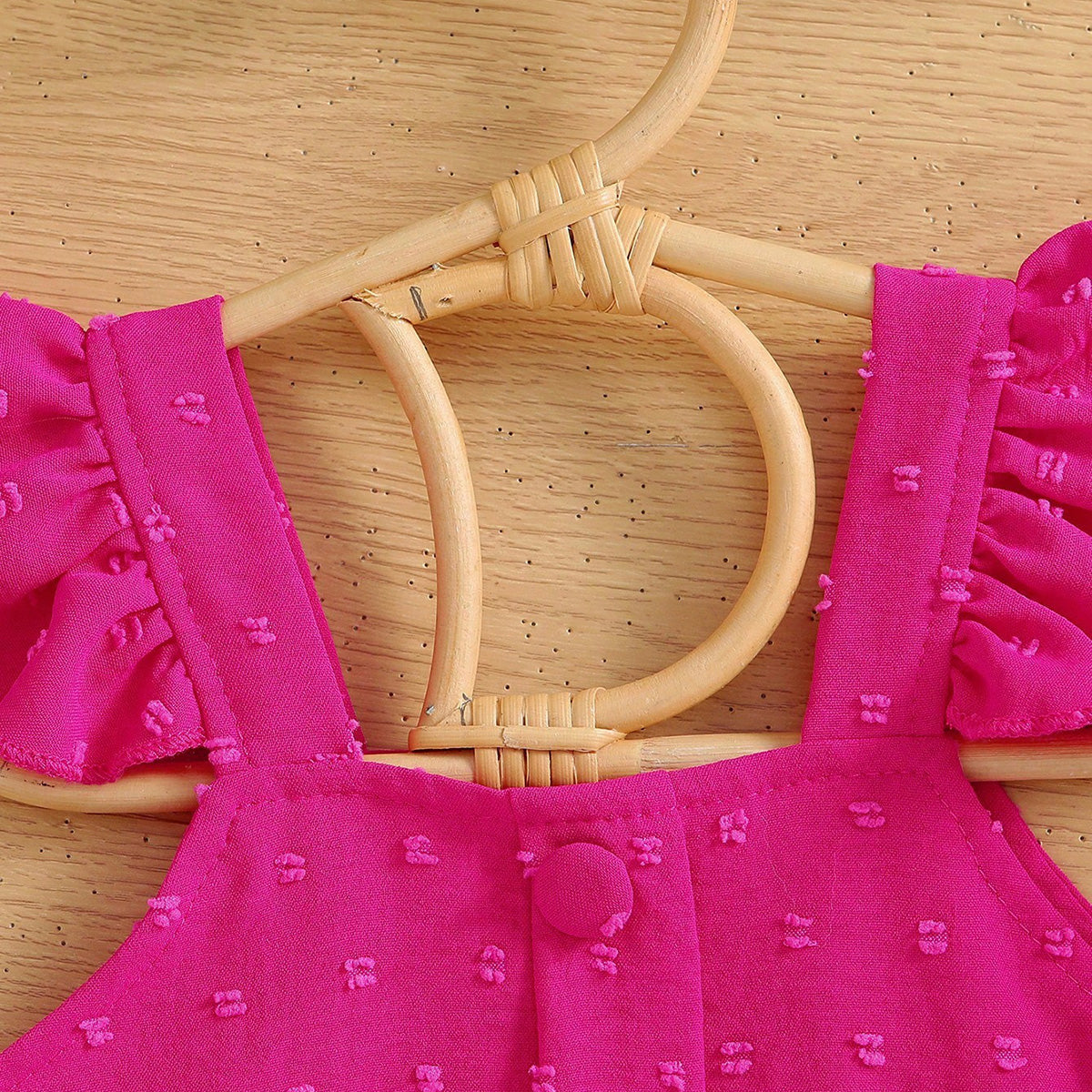 Girls Fuchsia Sleeveless Top With Heart Embroidery Denim Skirt Set 2 pc. Sets