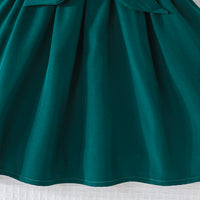 Girls Green Short Sleeve Shirt Dress Casual Dresses