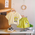 Boys Lime Green Striped Short Sleeve T-Shirt With Shorts Sets 2 pc. Sets Lime Green 1-2 Y