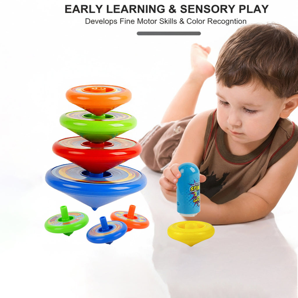 Kids Multicolor Stacking Spinning Top Toy Trending Accessories