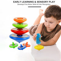 Kids Multicolor Stacking Spinning Top Toy Trending Accessories