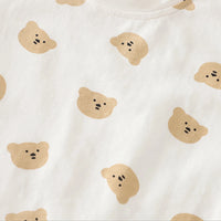 Girls Light Pink Embroidered Dungaree With Bear Print T-Shirt Set Sets