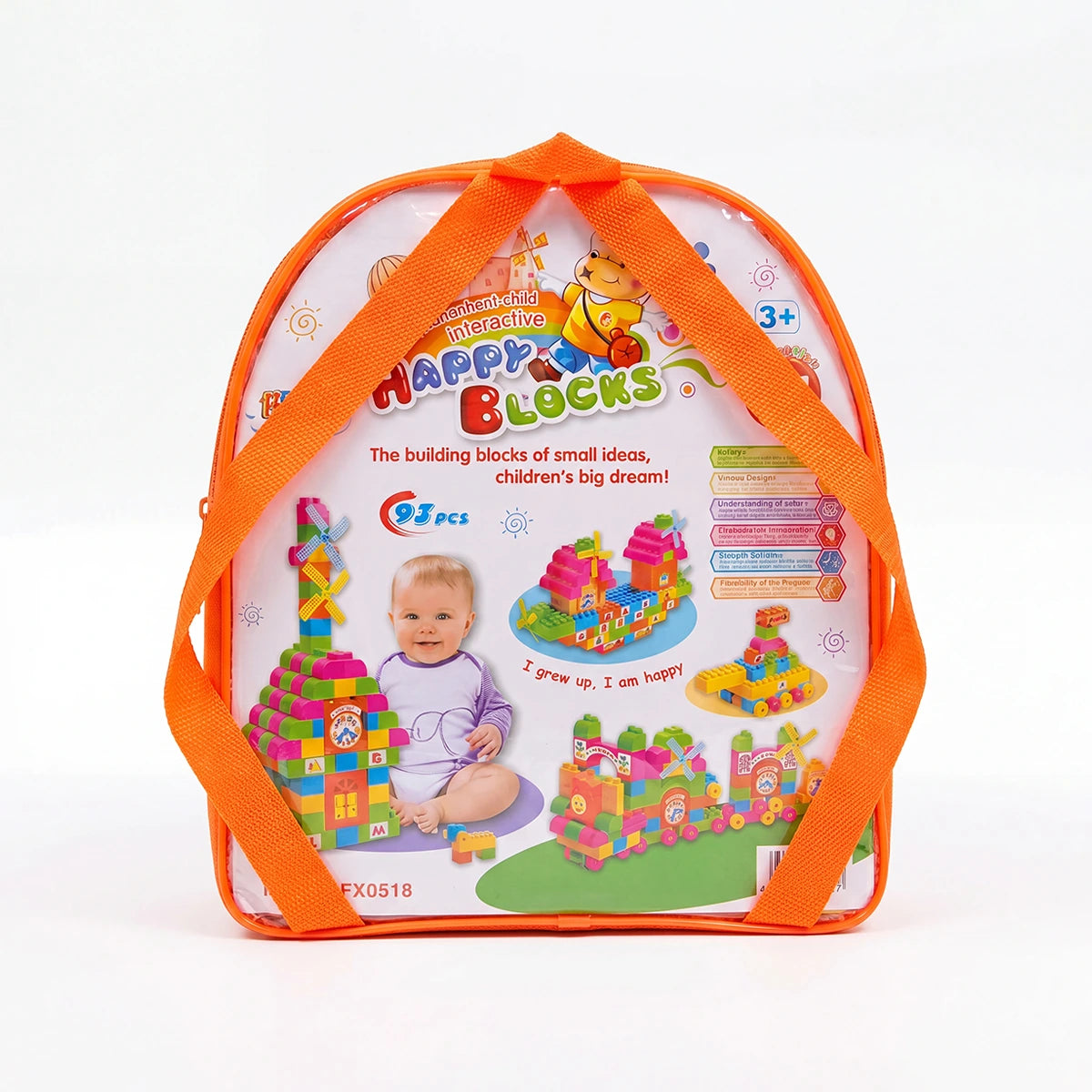 Multicolor 93 PCS Large Building Blocks Train Set for Kids Trending Accessories Multicolor Onesize