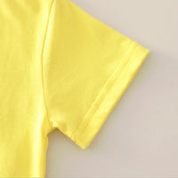 Boys Yellow Dinosaur Graphic Short Sleeve T-Shirt With Elasticated Shorts Sets 2 pc. Sets