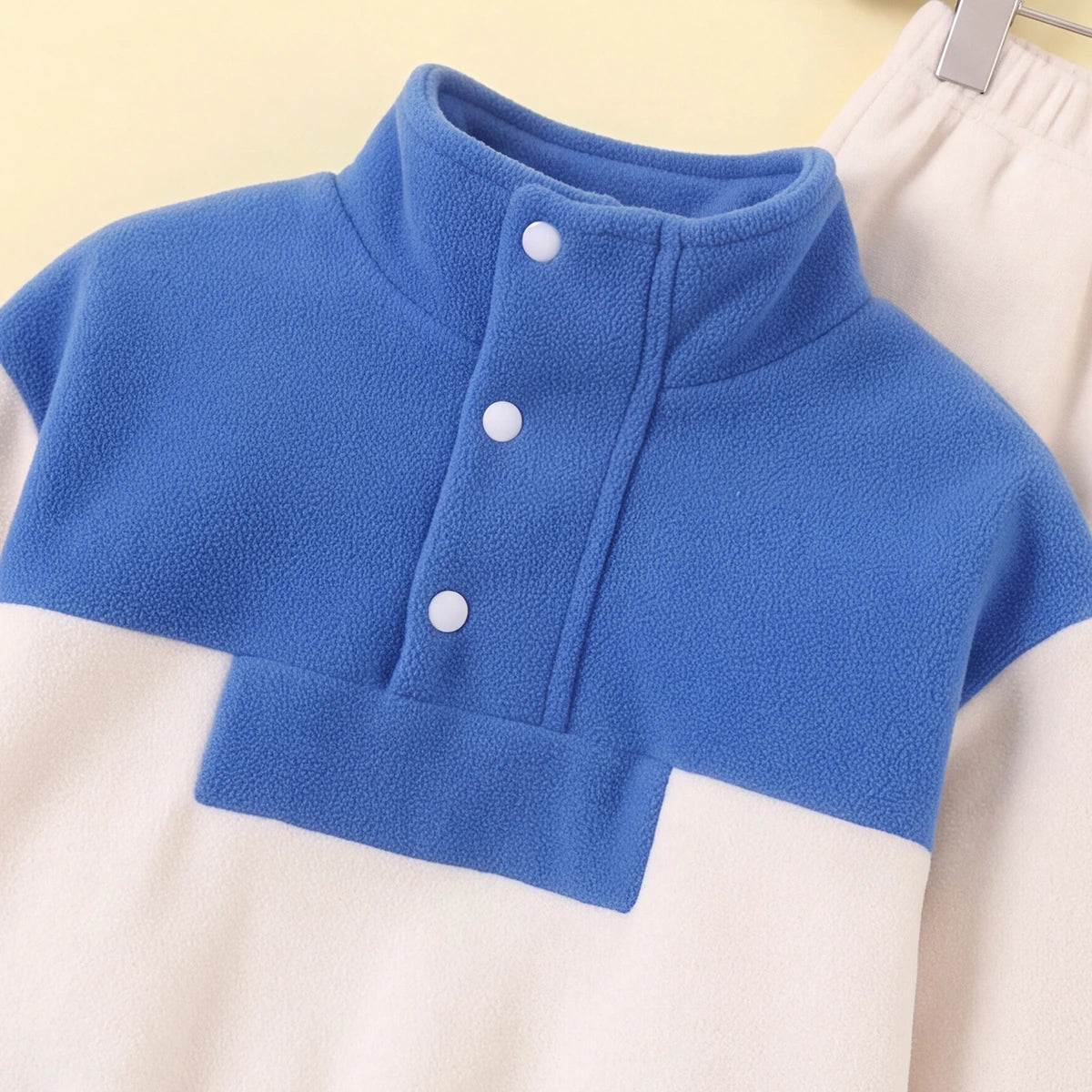 Boys Off White Solid Sweatshirt With Jogger Sets 2 pc. Sets