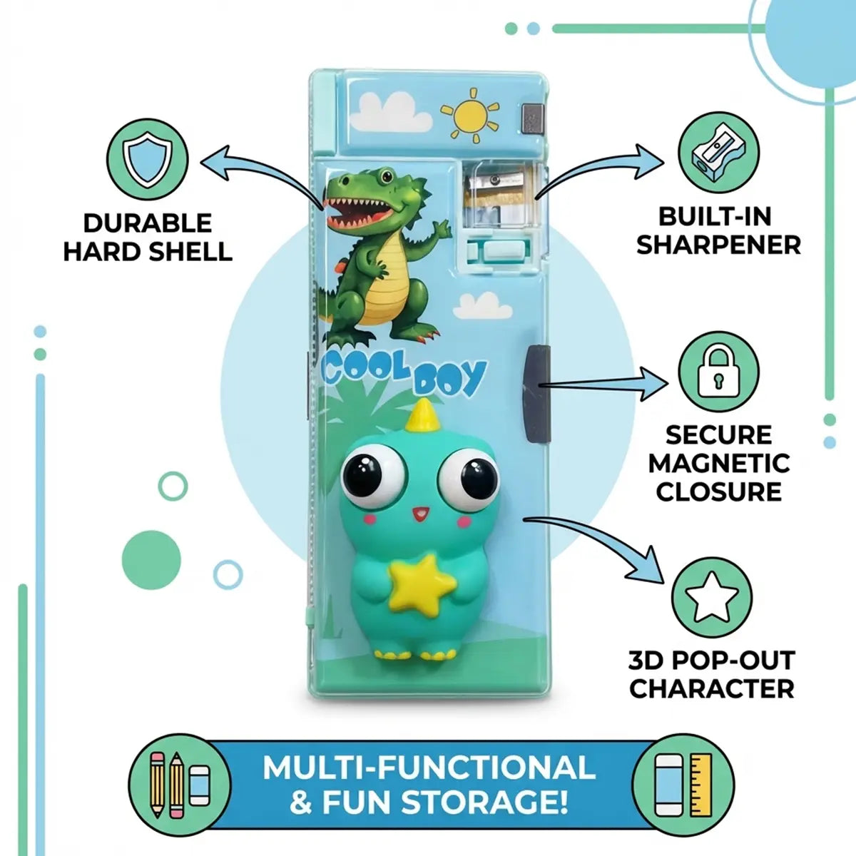Kids Dinosaur Pencil Case Organizer Trending Accessories