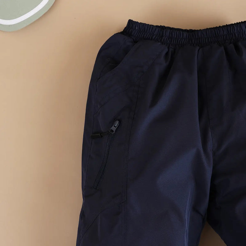 Boys Navy Blue Solid Jogger Trackpants & Joggers
