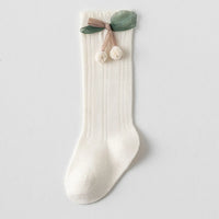 Pack of 5 Girls Multicolour Cherry Applique Calf Length Socks Socks