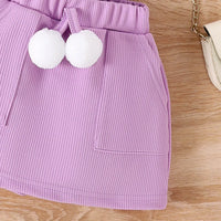 Girls Textured Sleeveless Top With Purple Skirt Sets 2 pc. Sets