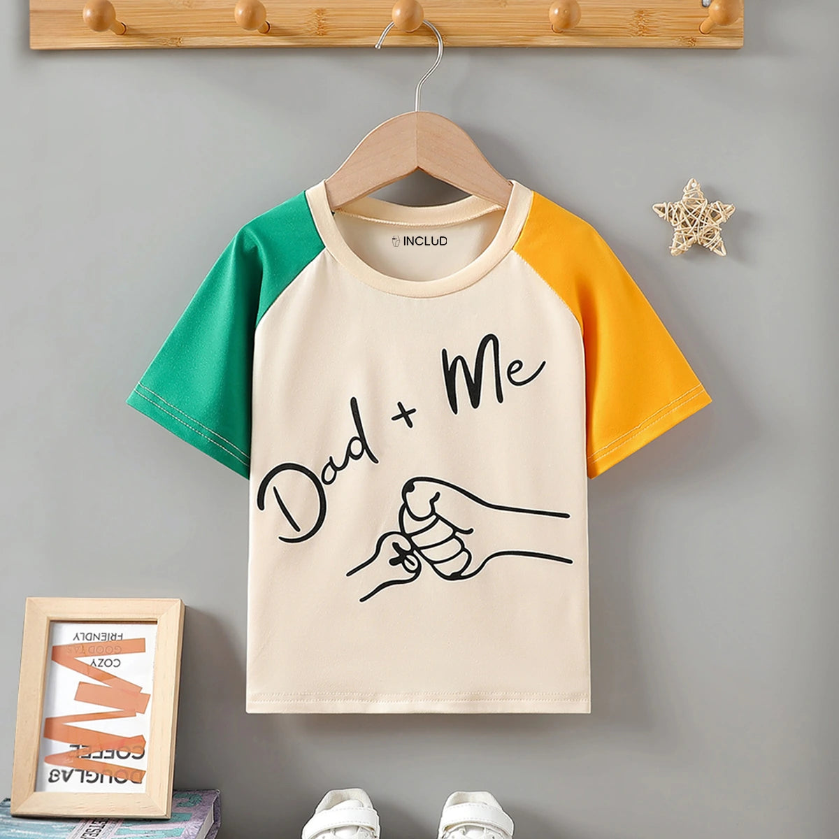 Boys Multicolor Typographic Print Raglan Sleeves T-Shirt Tshirts Multicolor 3-4 Y