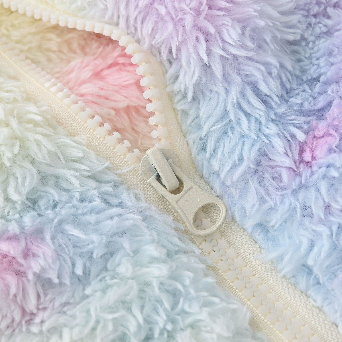 Girls Multicolor Tie-Dye Printed Fleece Front Zipper Sleeveless Winter Jacket Coats & Jackets