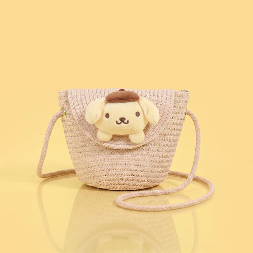 Girls Beige Dog Applique Sling Bag Sling Bags Pink Onesize