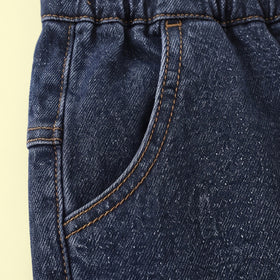 Boys Blue Typographic Denim Shorts Shorts