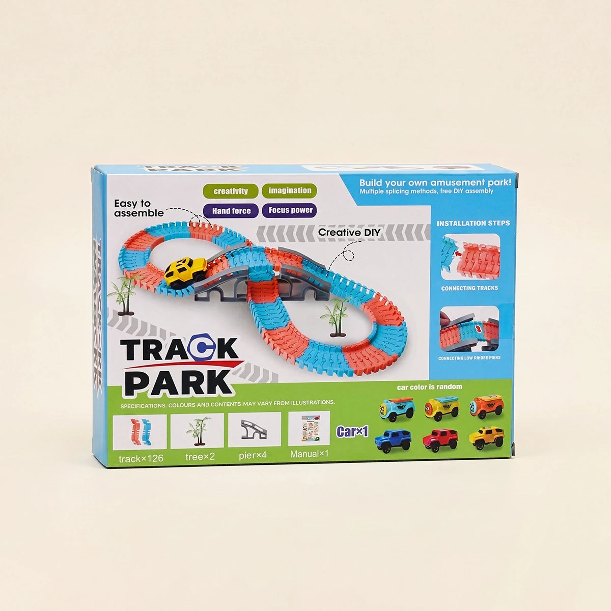 Flexible Race Track Toy -134 PCS Electric Rail Car Set with Bridge, Bendable Tracks & Battery Vehicle Toy for Boys & Girls Trending Accessories