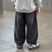 Boys Black Loose Fit Elasticated Denim Jeans Pants