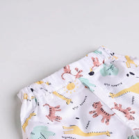 Boys Orange Animal Applique T-Shirt With Printed Shorts Sets 2 pc. Sets