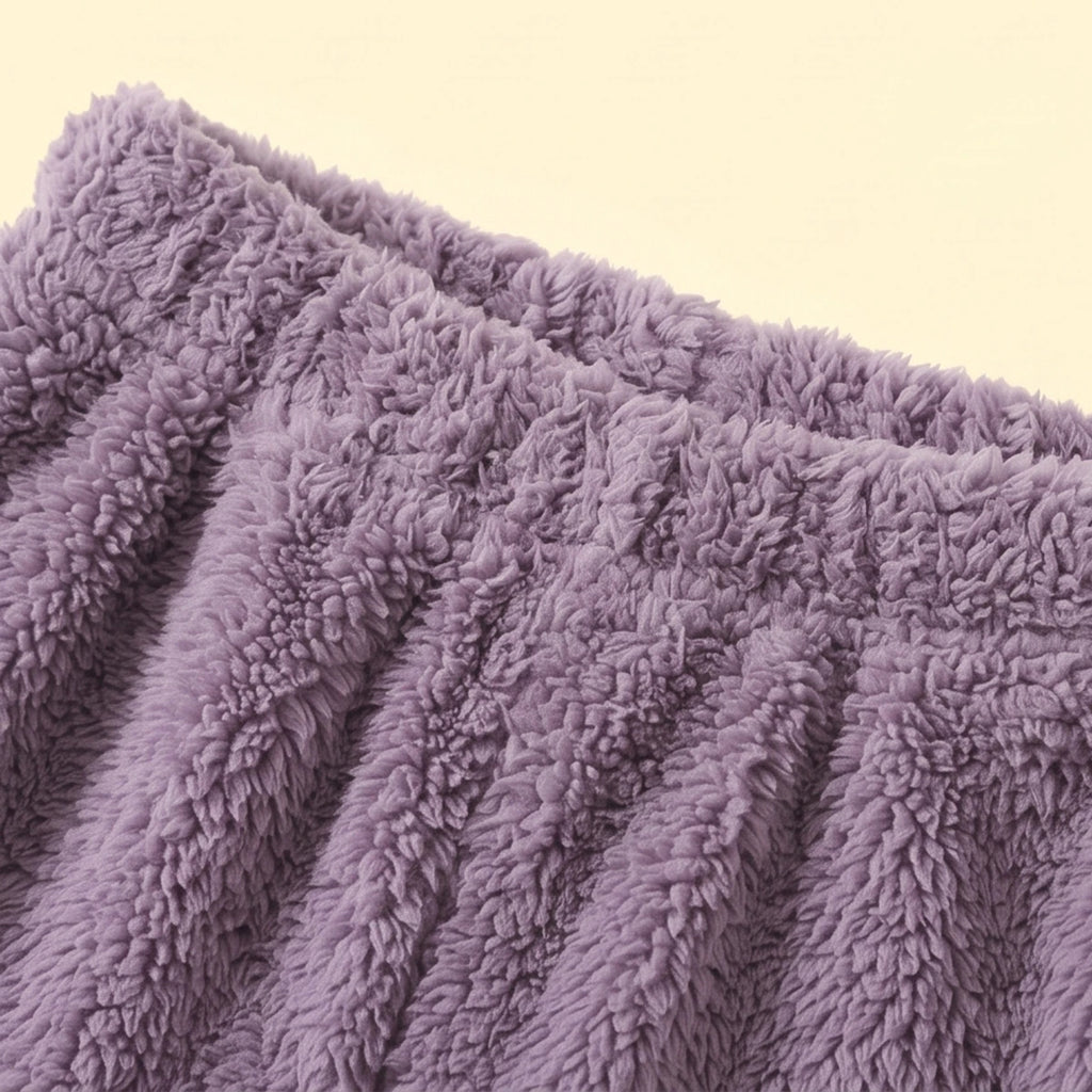 Girls Purple Textured Hooded Sweatshirt & Joggers Co-ord Sets Sets