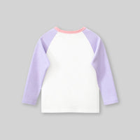 Girls Printed Raglan Sleeves T-shirt Tshirts   