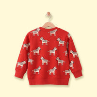 Boys Red Long Sleeve Animal Print Sweatshirt Sweatshirts & Hoodies