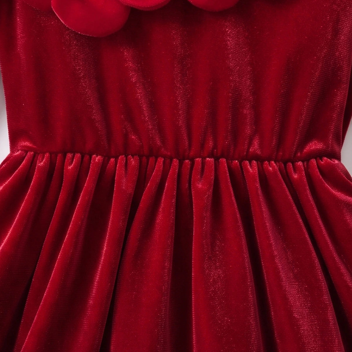 Girls Red Floral Applique Fit & Flare Dress Casual Dresses