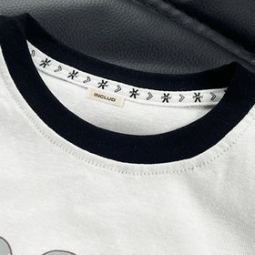 Boys White Numbers Printed T-Shirt With Checked Shorts Sets Sets