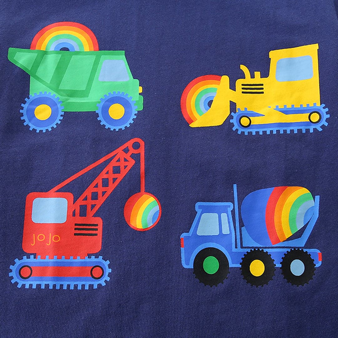 Boys Short Sleeve Truck Graphic T-Shirt Tshirts   