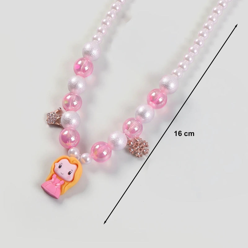 Pack Of 3 Girls Multicolour Princess Beads Necklace & Bracelet Sets Necklace and Bracelet