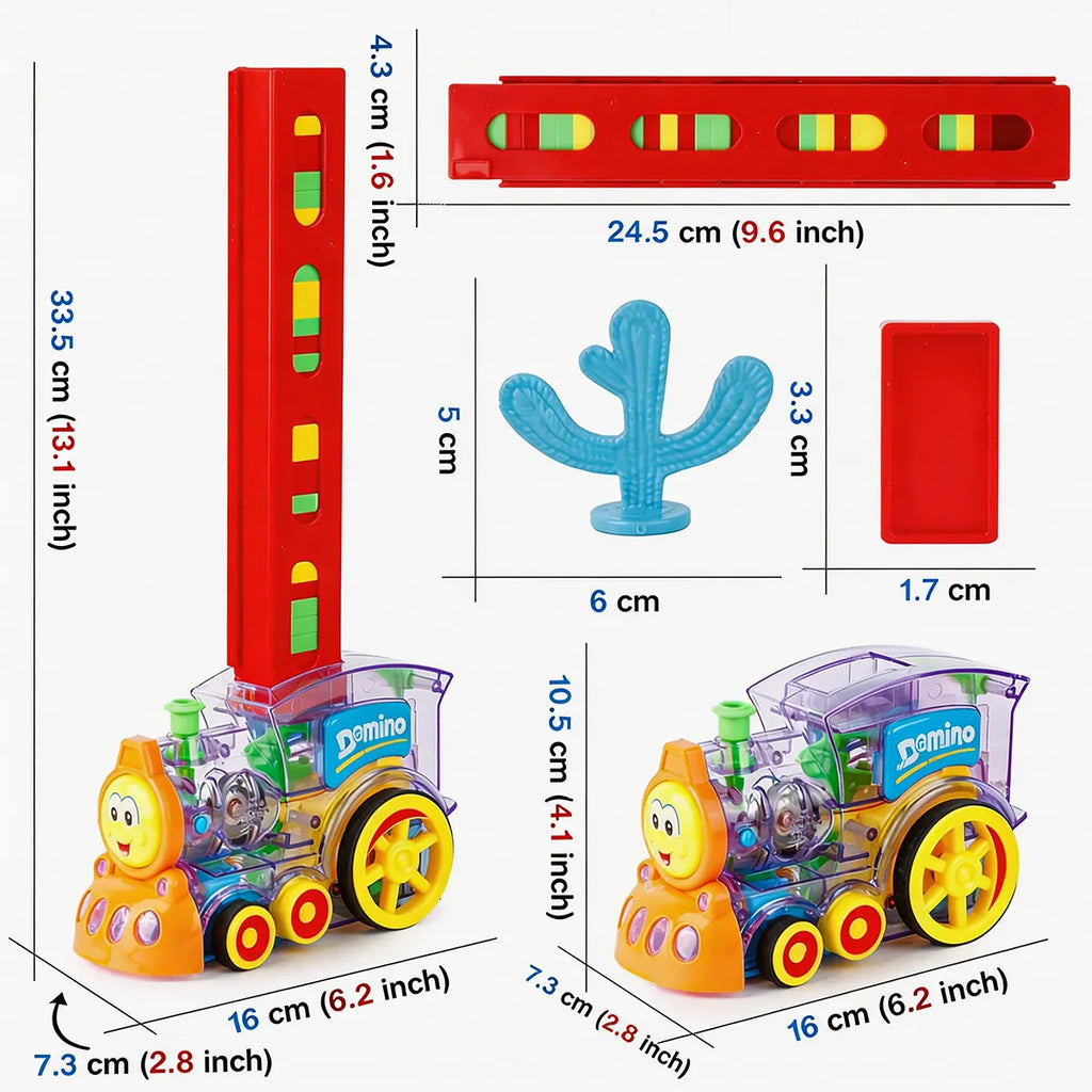 Kids Domino Train Auto-Laying Toy with 40 Tiles Trending Accessories