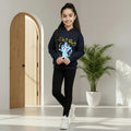 Girls Navy Blue Best Friend Graphics Hooded Sweatshirt Sweatshirts & Hoodies Navy Blue 4-5 Y
