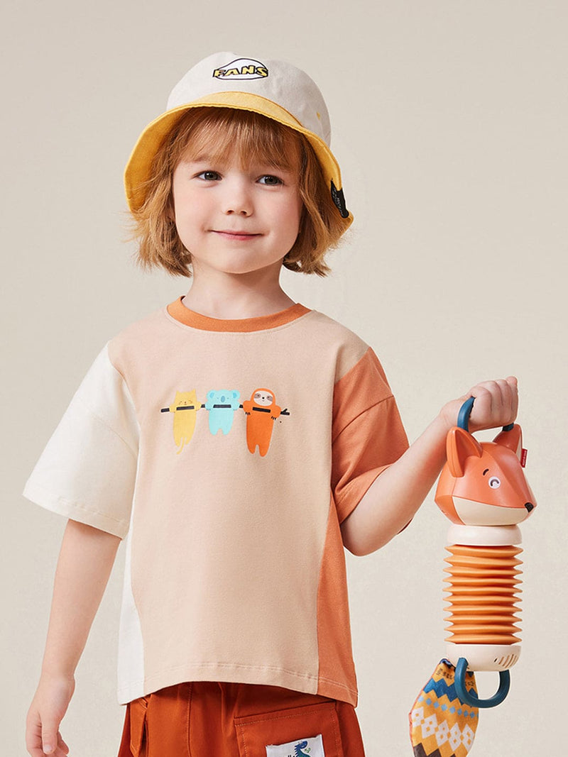 Boys Drop Shoulder Printed Casual T-shirt Tshirts   