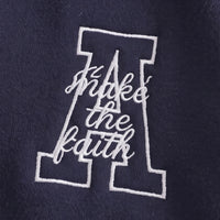 Boys Navy Blue Embroidered Long Sleeve Varsity Jacket Coats & Jackets