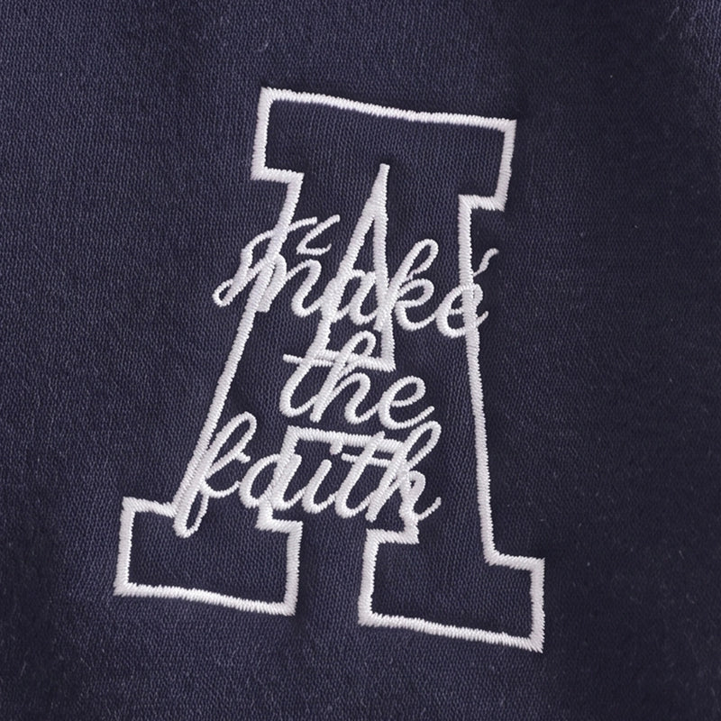 Boys Navy Blue Embroidered Long Sleeve Varsity Jacket Coats & Jackets