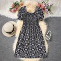 Girls Black Short Sleeve Floral Print Fit & Flare Dress Casual Dresses Black 12-13 Y