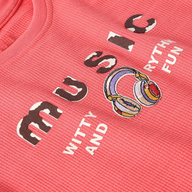 Boys Coral Music Printed Short Sleeve T-Shirt With Drawstring Shorts Sets Sets