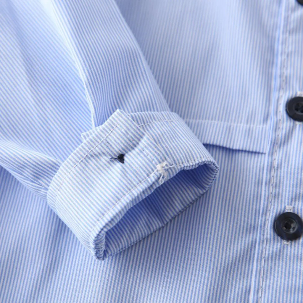 Boys Light Blue Pin Stripes Shirt With long Sleeves Shirts