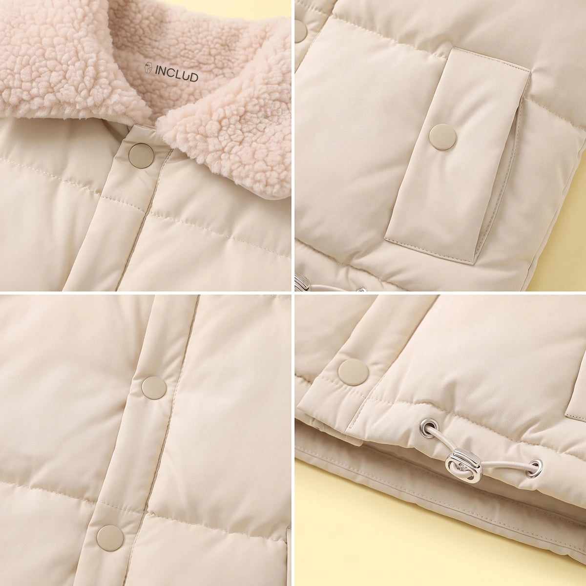 Girls Cream Sleeveless Puffer Jacket Coats & Jackets