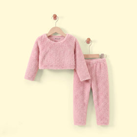 Girls Pink Long Sleeve Top With Pants Sets 2 pc. Sets Pink 2-3 Y