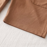 Boys Brown Striped Contrast Collared Polo T-Shirt With Shorts Set 2 pc. Sets