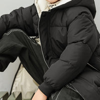 Boys Black Solid Puffer Hooded Down Jacket Coats & Jackets