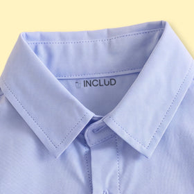 Boys Light Blue Embroidered Long Sleeve Shirt Shirts