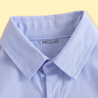 Boys Light Blue Embroidered Long Sleeve Shirt Shirts