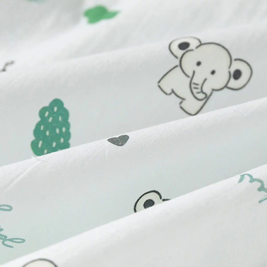 Boys White Animals Cartoon Printed Short Sleeves Shirt Shirts