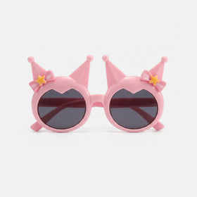 Girls Light Pink Crown Motif Sunglasses Sunglasses