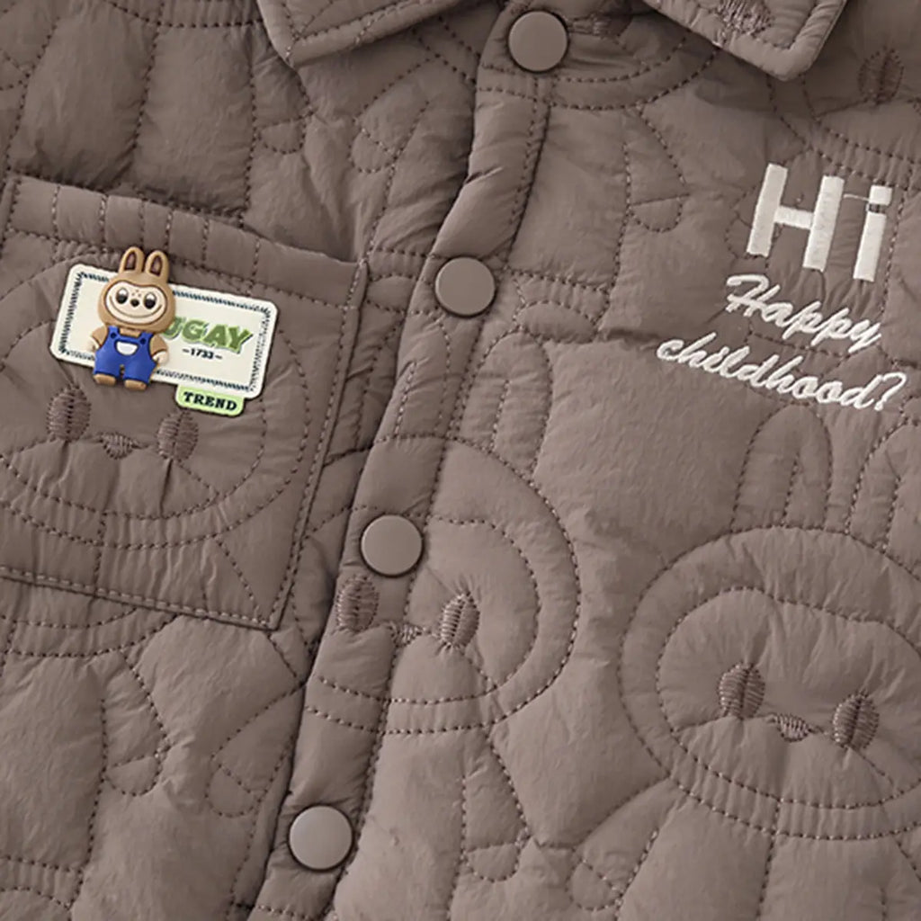 Boys Light Brown Textured Jacket With Pants Sets 2 pc. Sets