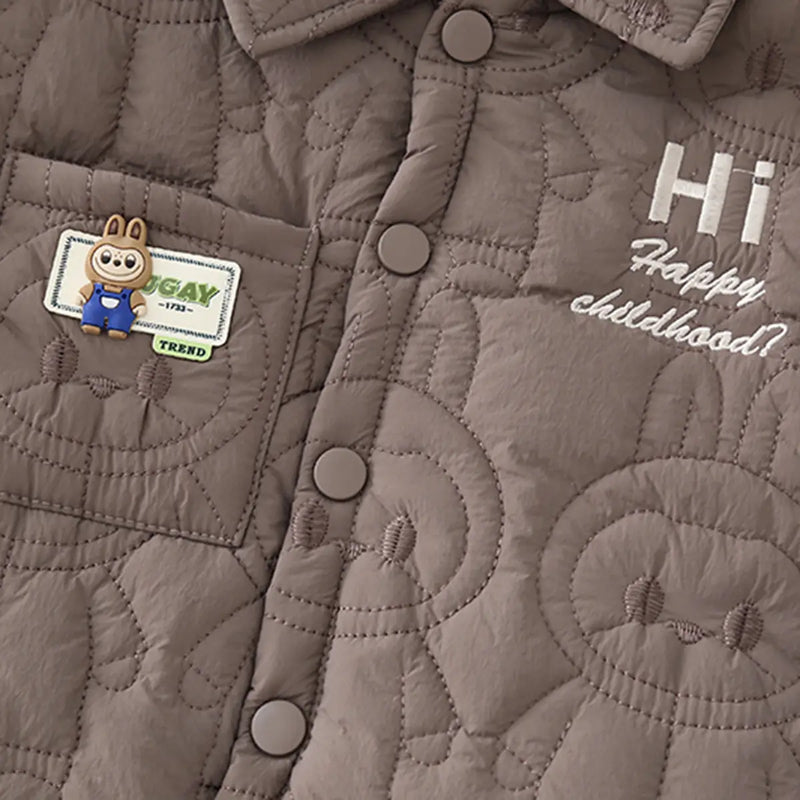 Boys Light Brown Textured Jacket With Pants Sets 2 pc. Sets
