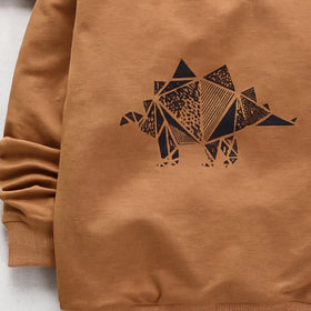 Boys Brown Graphic Printed Sweatshirt & Joggers Co-ord Sets Sets