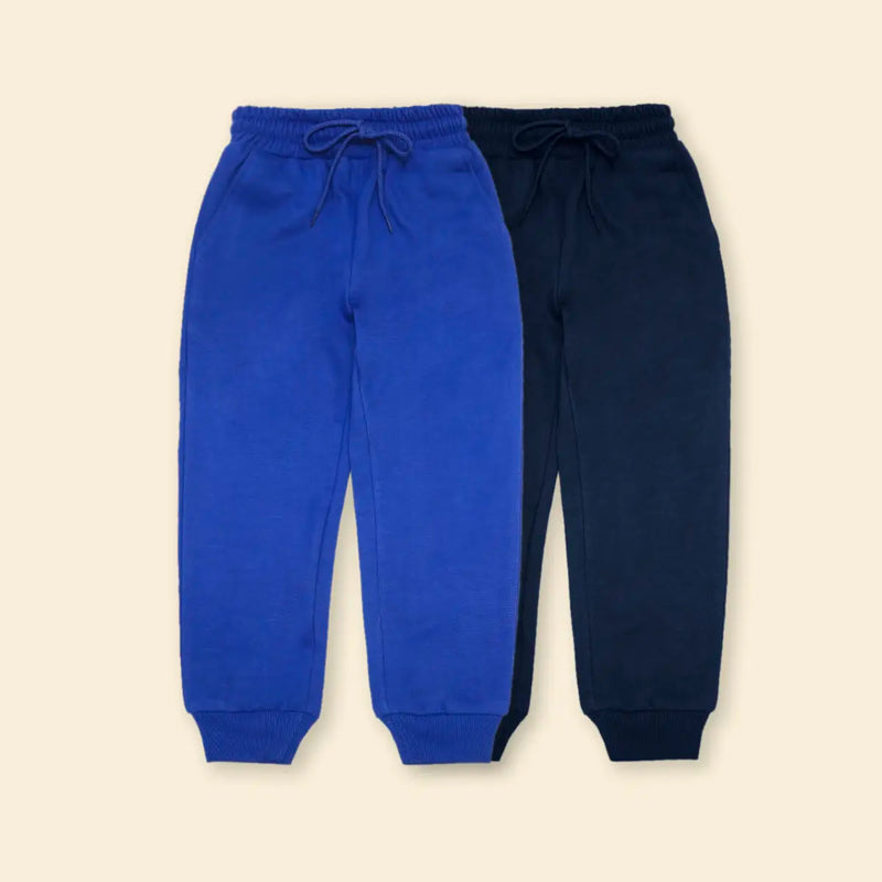 Boys Multicolor Joggers With Elasticated Drawstring Waistband Pack of 2 Trackpants & Joggers Multicolor 1-2 Y