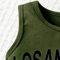 Girls Army Green Sleeveless Top With Camouflage Print Skirt Sets 2 pc. Sets